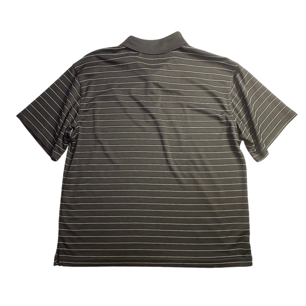 Grand Slam Golf Mens Large Polo Shirt Black Striped Short Sleeve Polyester-2527 - Picture 2 of 6